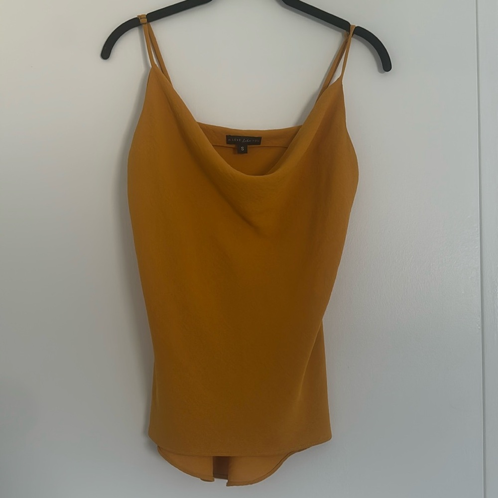Cowl Neck Cami Tank in Gold/Yelllow | Size Small